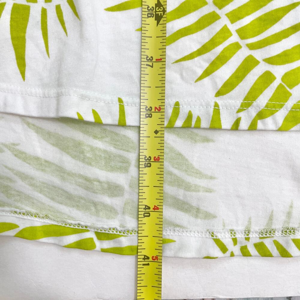 Kealopiko Womens Shirt Dress L White Green Fern Print Hawaiian Organic Cotton - Picture 5 of 13
